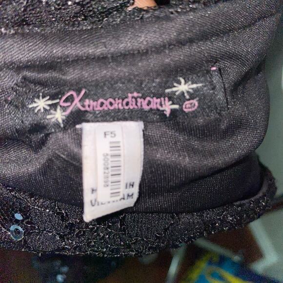 Lace Embroidered Sequins overlay padded croptop with criss cross back size 9 - Picture 4 of 5